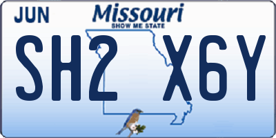MO license plate SH2X6Y