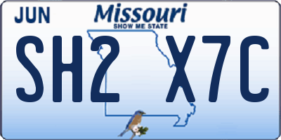 MO license plate SH2X7C