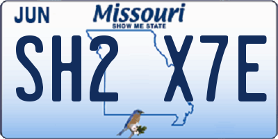 MO license plate SH2X7E