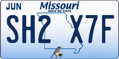 MO license plate SH2X7F