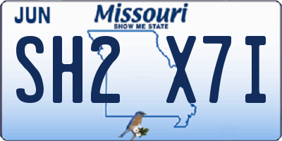 MO license plate SH2X7I