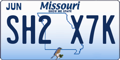 MO license plate SH2X7K