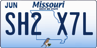 MO license plate SH2X7L
