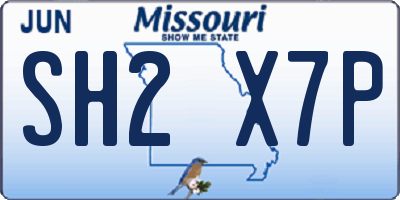 MO license plate SH2X7P