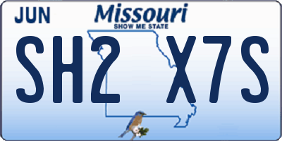 MO license plate SH2X7S