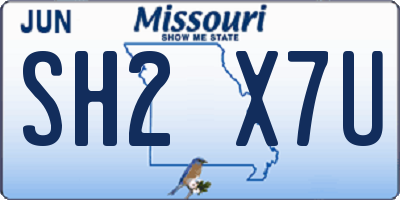 MO license plate SH2X7U