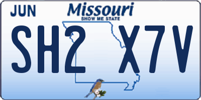 MO license plate SH2X7V