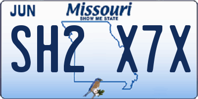 MO license plate SH2X7X