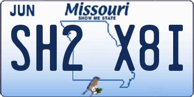 MO license plate SH2X8I