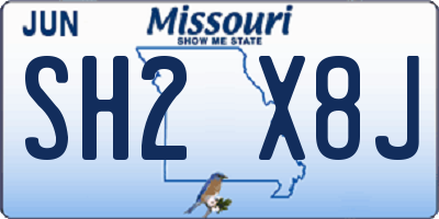 MO license plate SH2X8J