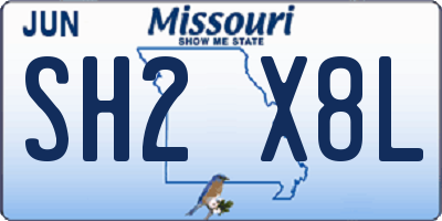 MO license plate SH2X8L
