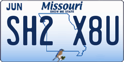 MO license plate SH2X8U