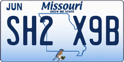 MO license plate SH2X9B