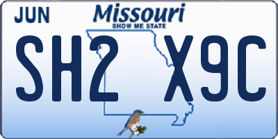 MO license plate SH2X9C