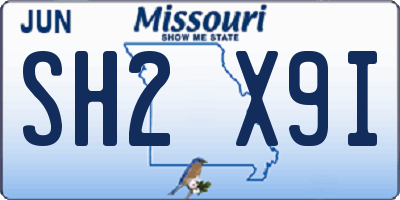 MO license plate SH2X9I