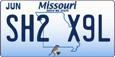 MO license plate SH2X9L