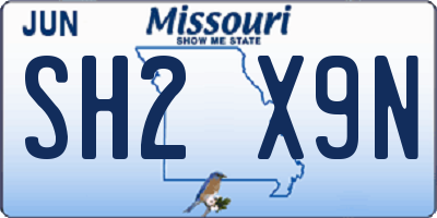 MO license plate SH2X9N