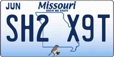MO license plate SH2X9T