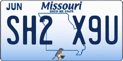MO license plate SH2X9U