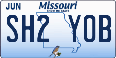 MO license plate SH2Y0B