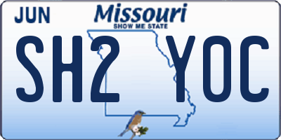 MO license plate SH2Y0C