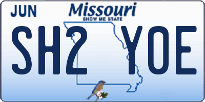 MO license plate SH2Y0E