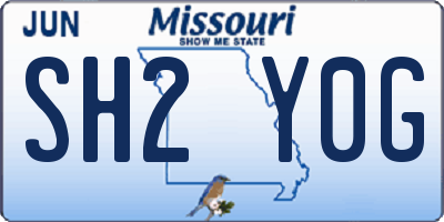 MO license plate SH2Y0G
