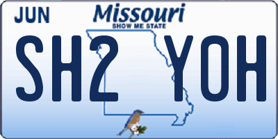 MO license plate SH2Y0H