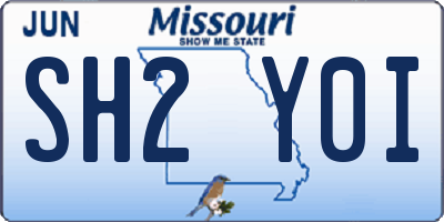 MO license plate SH2Y0I