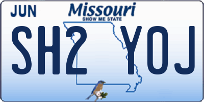 MO license plate SH2Y0J