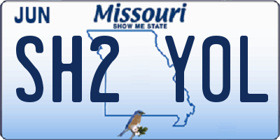 MO license plate SH2Y0L