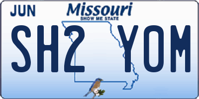 MO license plate SH2Y0M