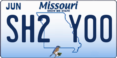 MO license plate SH2Y0O