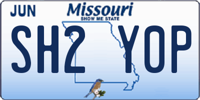 MO license plate SH2Y0P