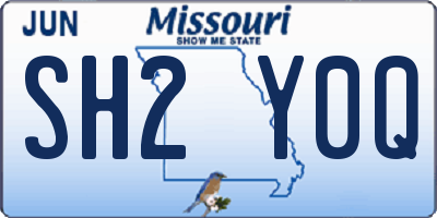 MO license plate SH2Y0Q