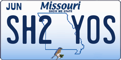 MO license plate SH2Y0S