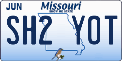 MO license plate SH2Y0T