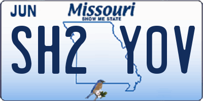 MO license plate SH2Y0V