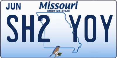 MO license plate SH2Y0Y