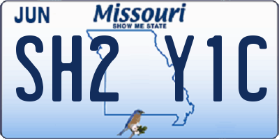 MO license plate SH2Y1C