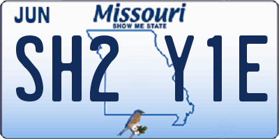 MO license plate SH2Y1E