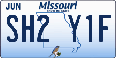 MO license plate SH2Y1F