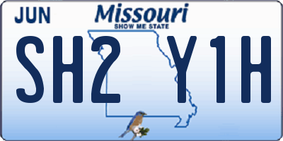 MO license plate SH2Y1H
