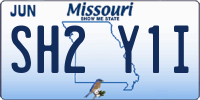MO license plate SH2Y1I
