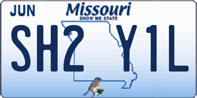 MO license plate SH2Y1L