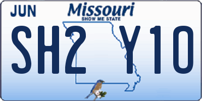 MO license plate SH2Y1O