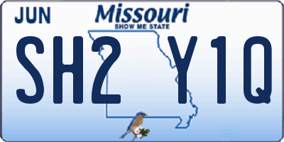 MO license plate SH2Y1Q