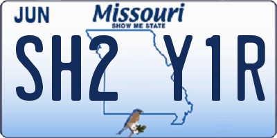 MO license plate SH2Y1R