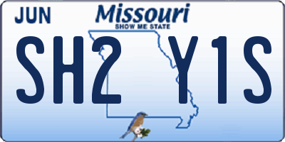 MO license plate SH2Y1S