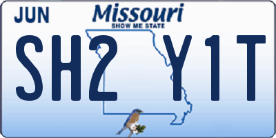 MO license plate SH2Y1T